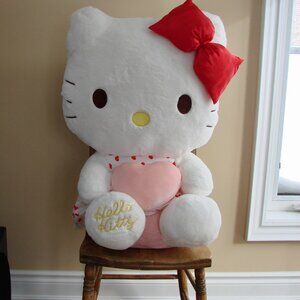 Hello Kitty Stuffed Plush Extra Large XL 26" Hearts Valentines Day RARE